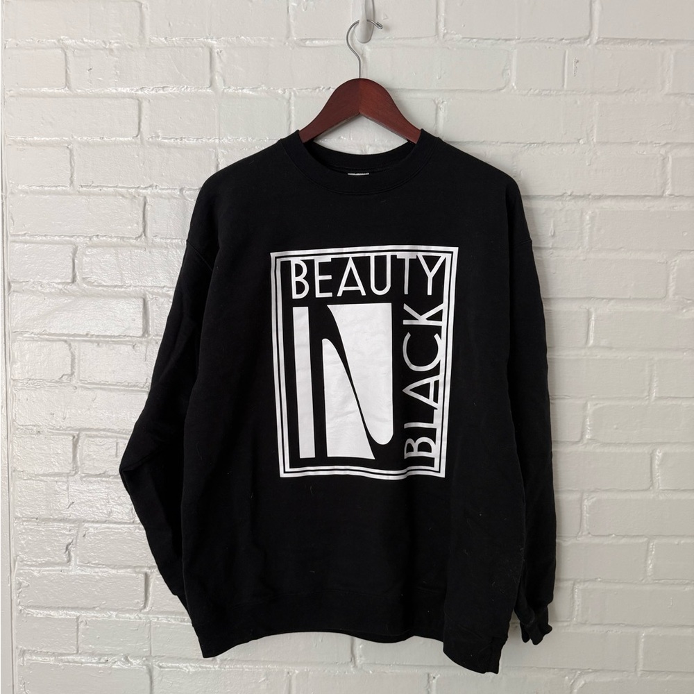 Beauty In Black Graphic Crewneck Sweatshirt - Black